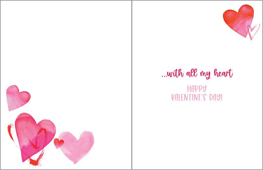 Valentine Greeting Card - Bright Hearts -Heart Bunch