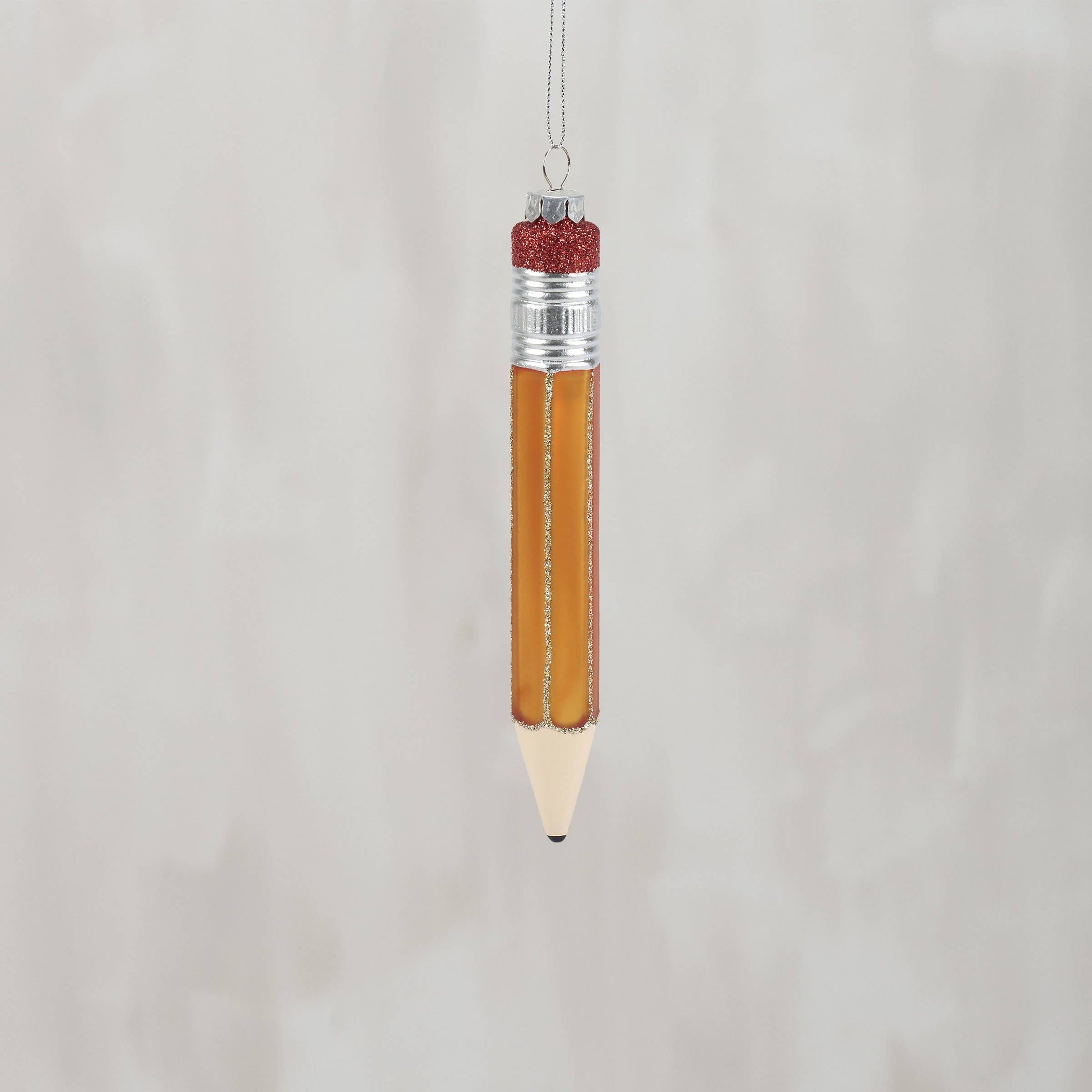 School Pencil Glass Ornament