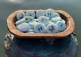 Load image into Gallery viewer, Grief Imprinted Glass Stones (40) in Dough Bowl Display
