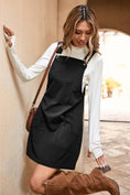 Load image into Gallery viewer, LDC Solid Front Pockets Sleeveless Corduroy Overall Dress

