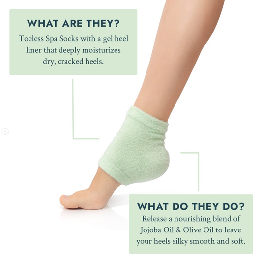 Moisturizing Heel Socks Retail - Green