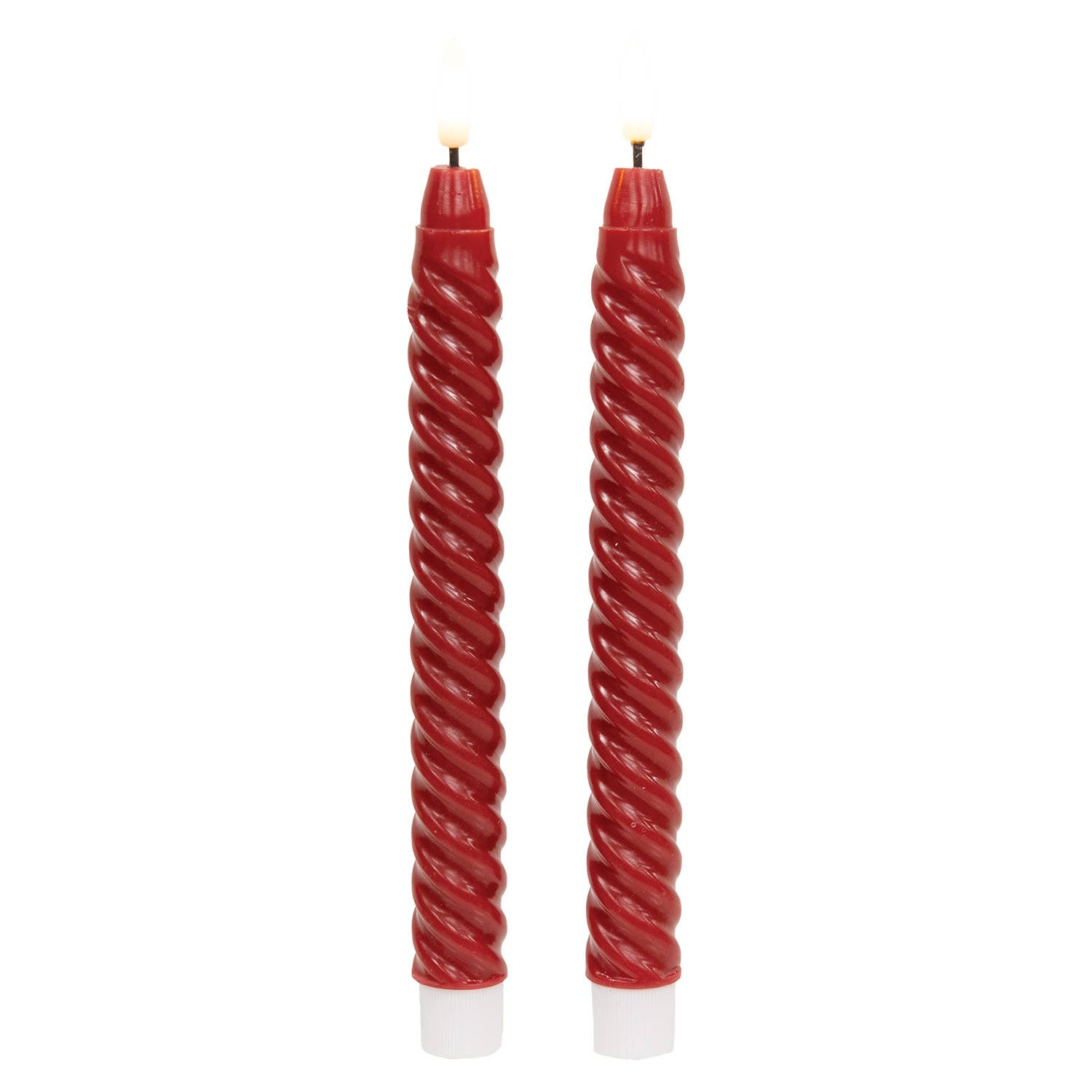 2/Set - Burgundy Twisty Timer Tapers - 10"H