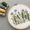 Load image into Gallery viewer, Beginner Embroidery Kit - Meadow in Blue & Yellow
