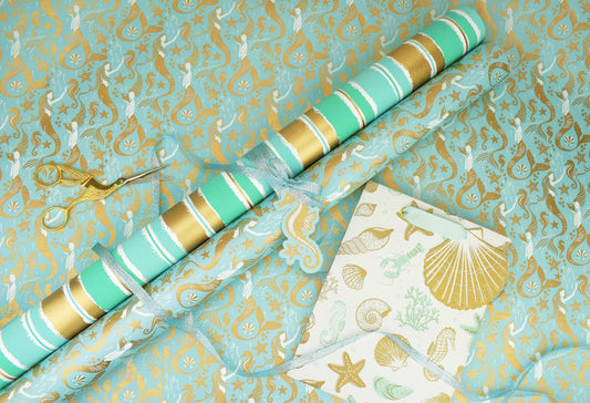 Mint Painterly Medium Gift Bag