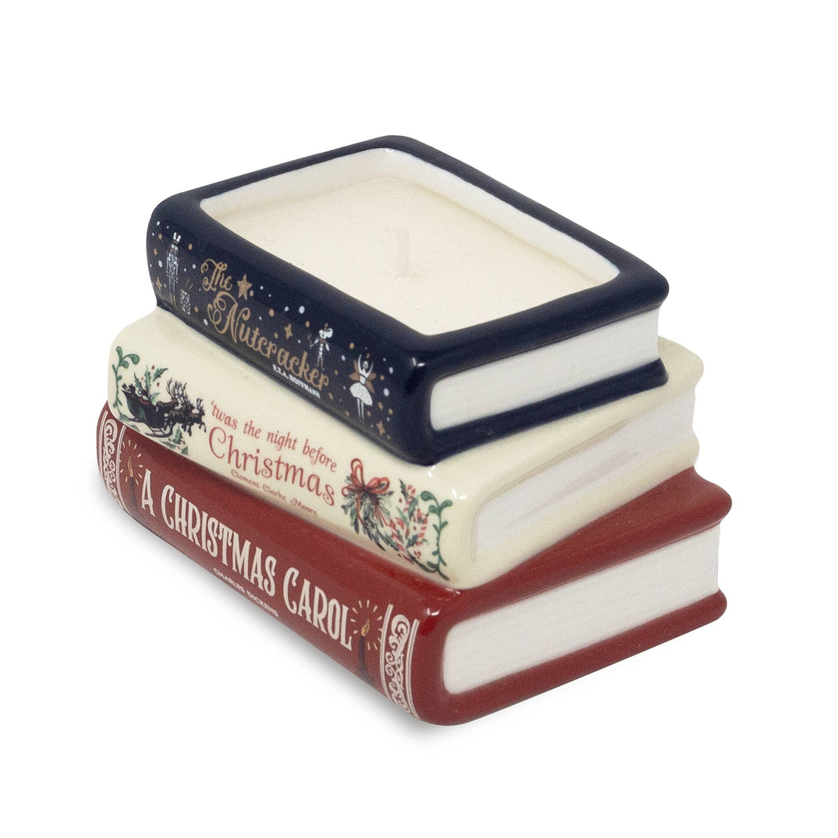 Stacked Books Candle, Holiday Classics