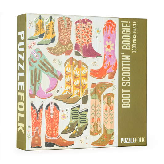 Boot Scootin' Boogie! 1000 Piece Western Cowboy Boot Puzzle