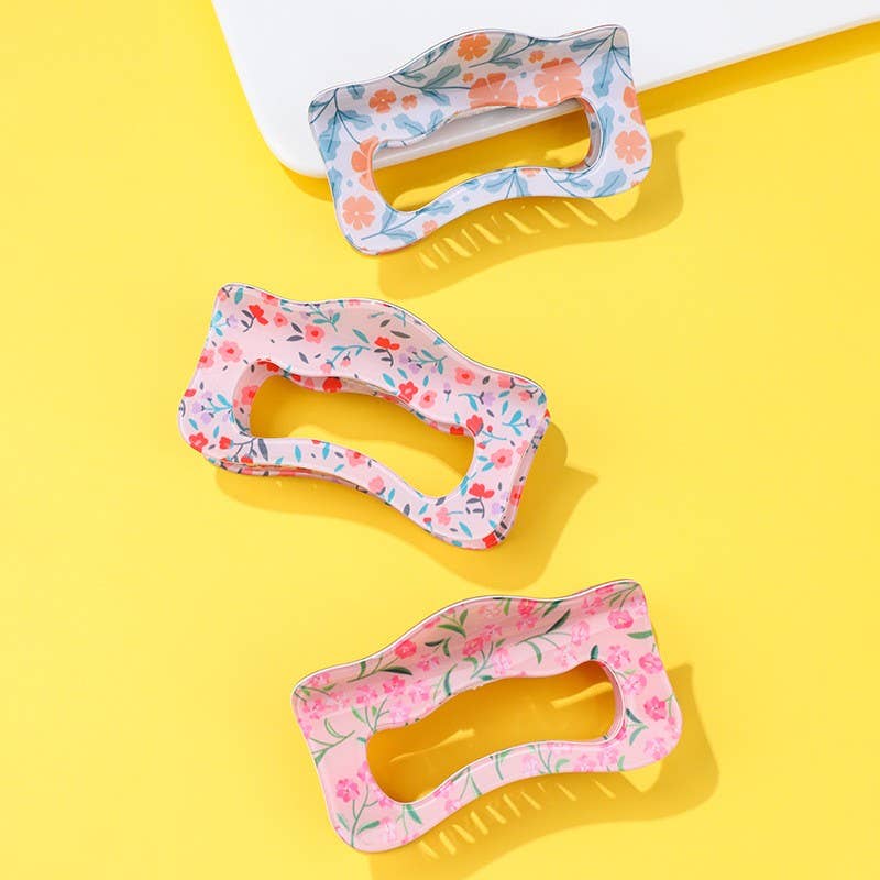 Floral Waivy Silhouette Hair Claw Clip | 40H1109