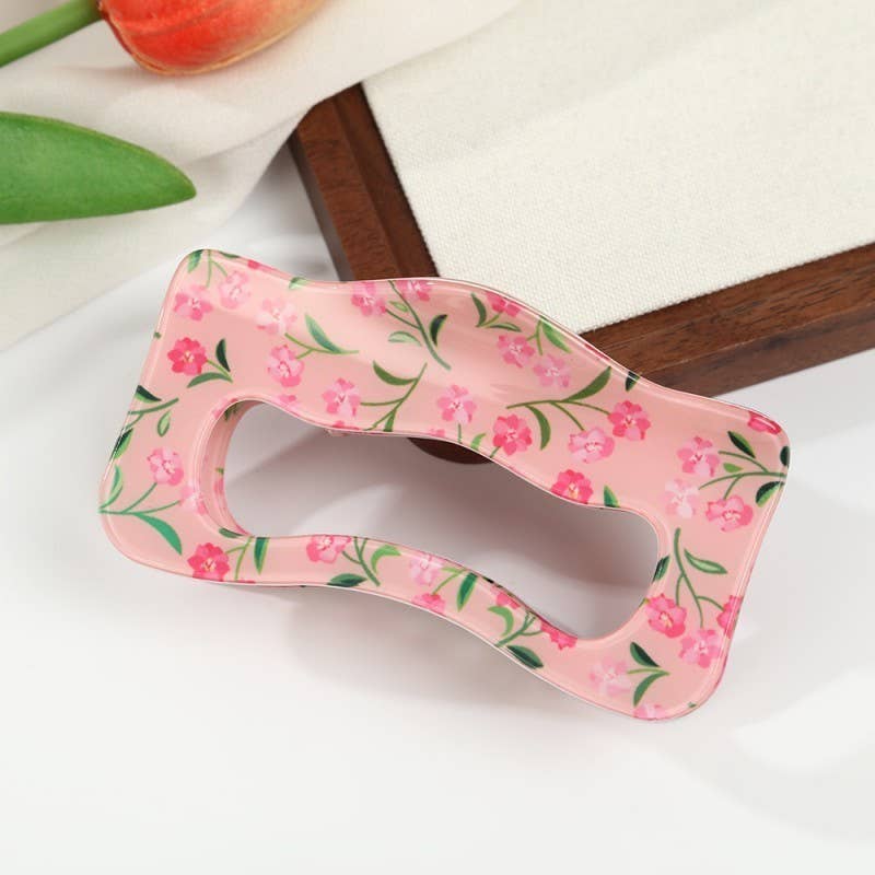 Floral Waivy Silhouette Hair Claw Clip | 40H1109
