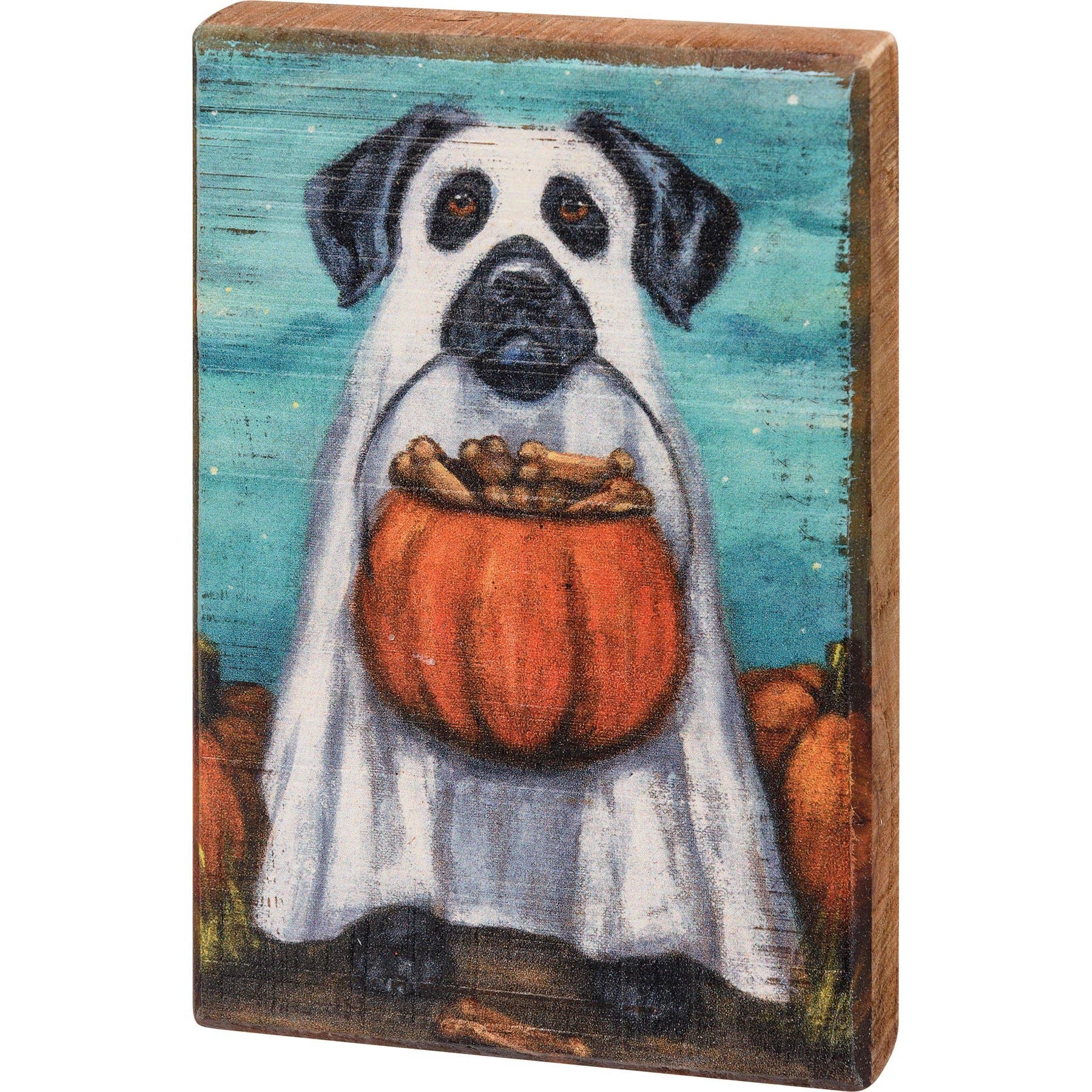 Dog Block Sign Ghost Dog Block Sign – Sweet Pea Designs