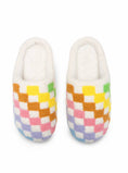 Load image into Gallery viewer, Indoor / Outdoor Slippers - Rainbow Checkered - White
