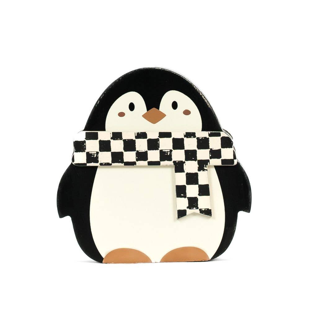Chunky wood shape PENGUIN Christmas Décor