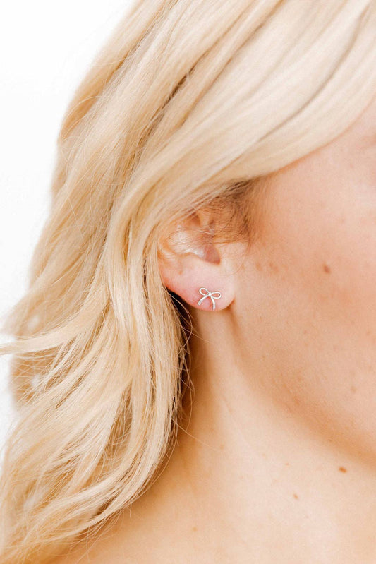 Screwback Stud Earrings - Sadie - Silver