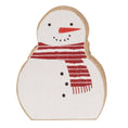 Load image into Gallery viewer, 2/Set, Snowmen w/Scarves Chunky Wooden Sitters
