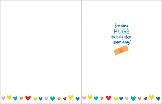 Get Well Greeting Card - Bandaid/Rainbow