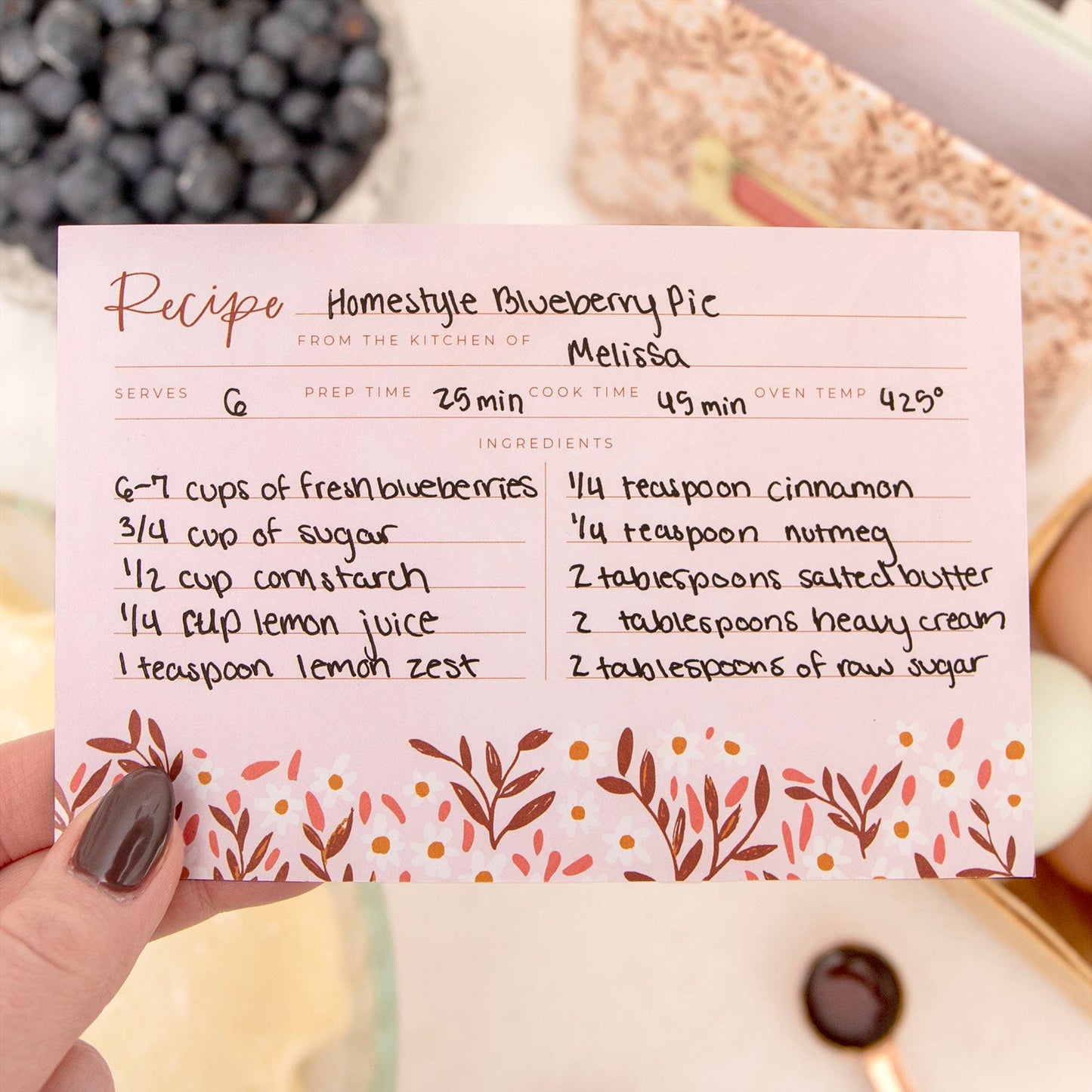 Pink Daisy Recipe Cards