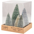 Load image into Gallery viewer, Snowy Green Bottle Brush Tree Set
