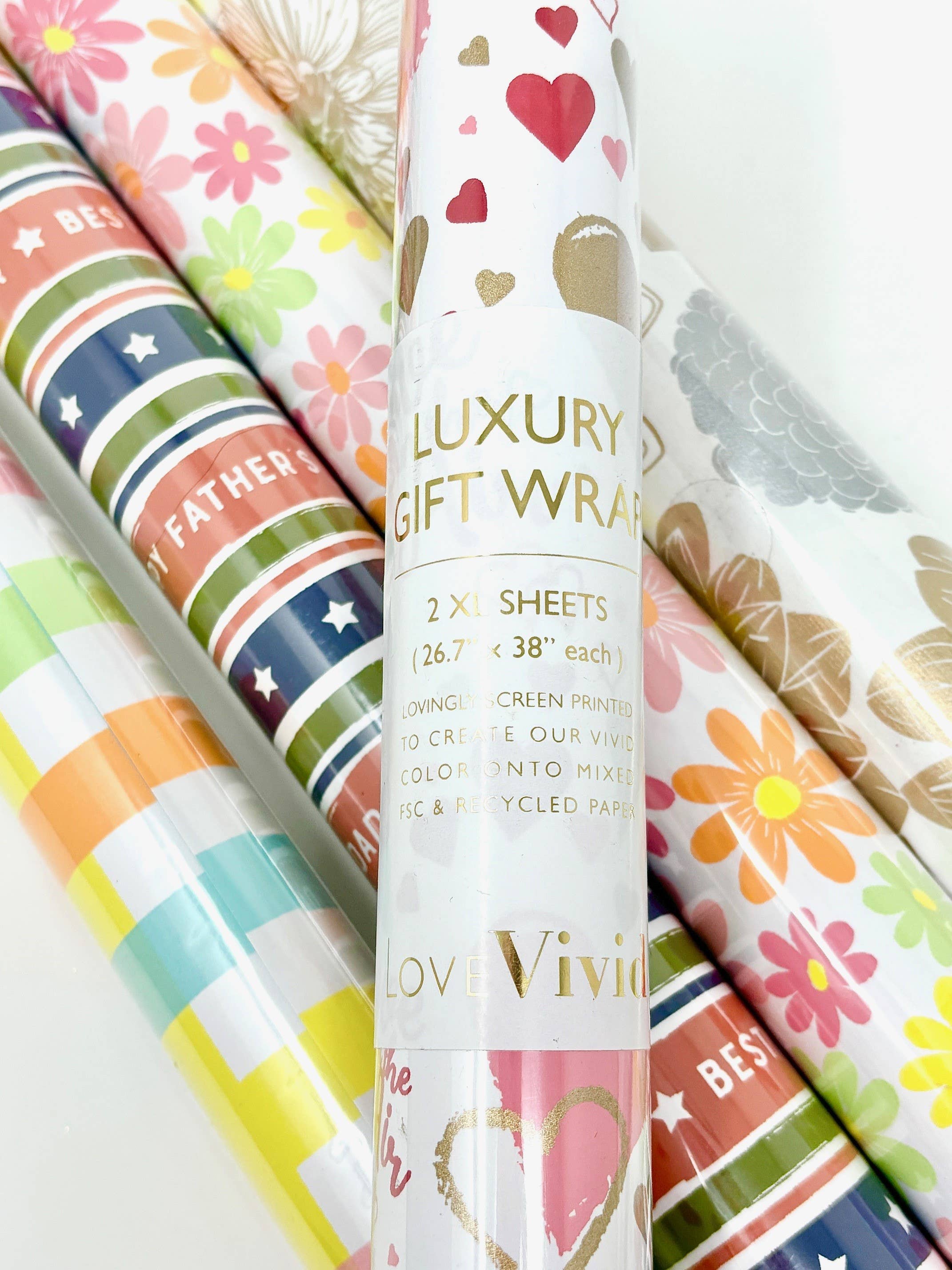 Pink Painterly Roll Wrapping Paper