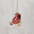 Load image into Gallery viewer, Glass Winter Cardinal Ornament
