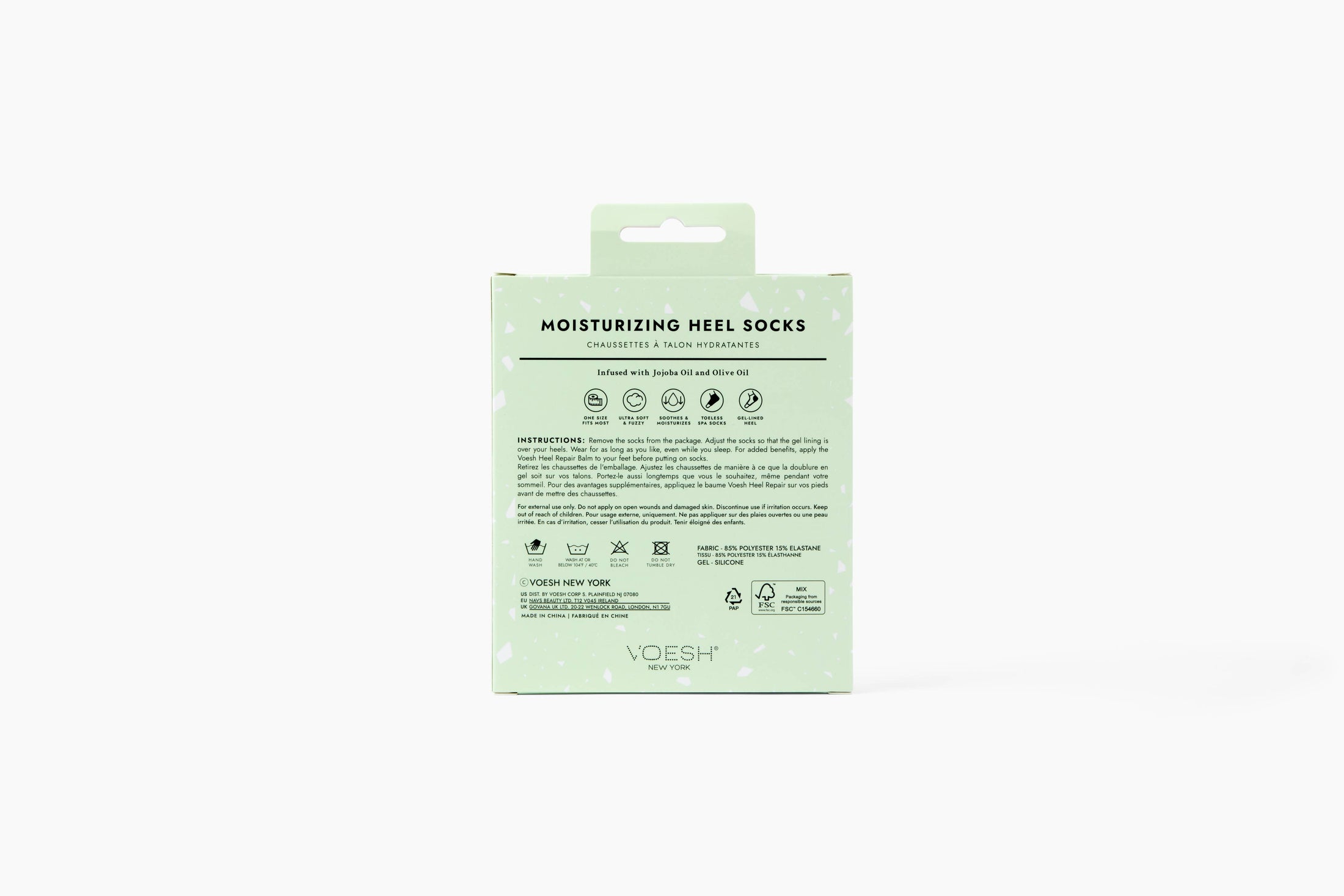Moisturizing Heel Socks Retail - Green