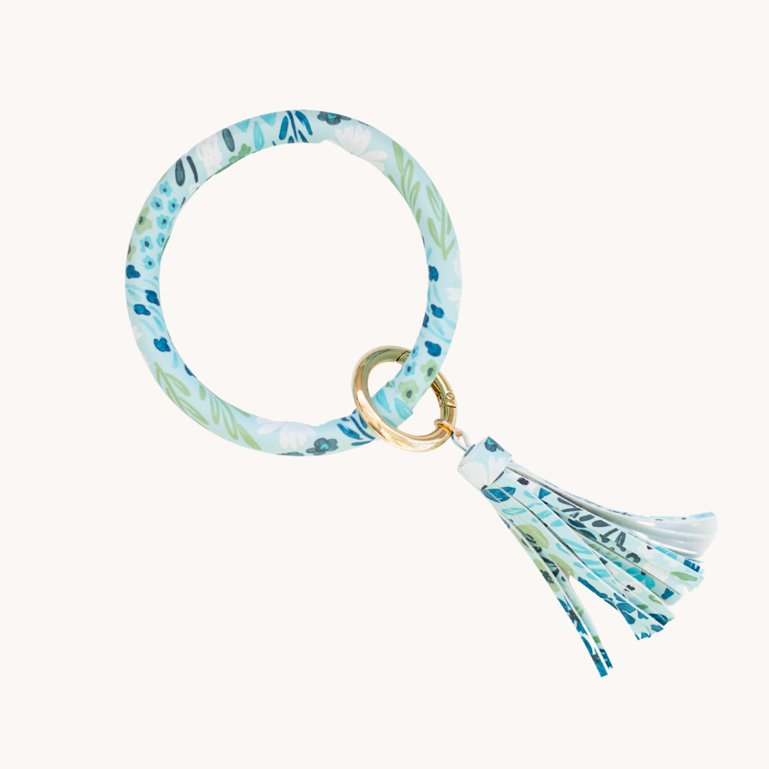 Waterfall Floral Circle Wristlet Keyring
