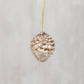 Load image into Gallery viewer, Glass Snowy Pinecone Christmas Ornament
