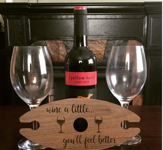 Wooden Wine Caddy | Eco Friendly Anniversary or Valentine's