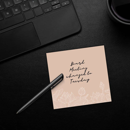 Boho Floral Post-it® Pad – 4x4 – Neutral sticky notes