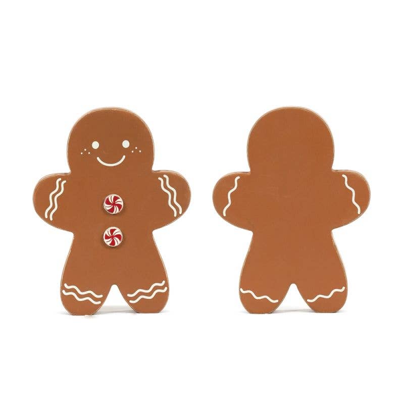 Chunky wood shape GINGERBREAD Christmas Decor