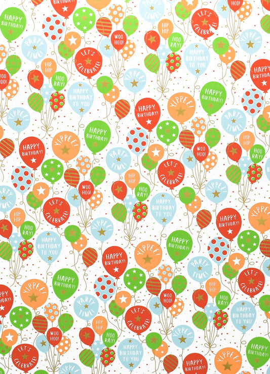 Birthday Balloon Roll Wrapping Paper