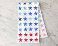 Load image into Gallery viewer, Red & Blue Stars Patriotic Fourth of July Summer Tea Towel
