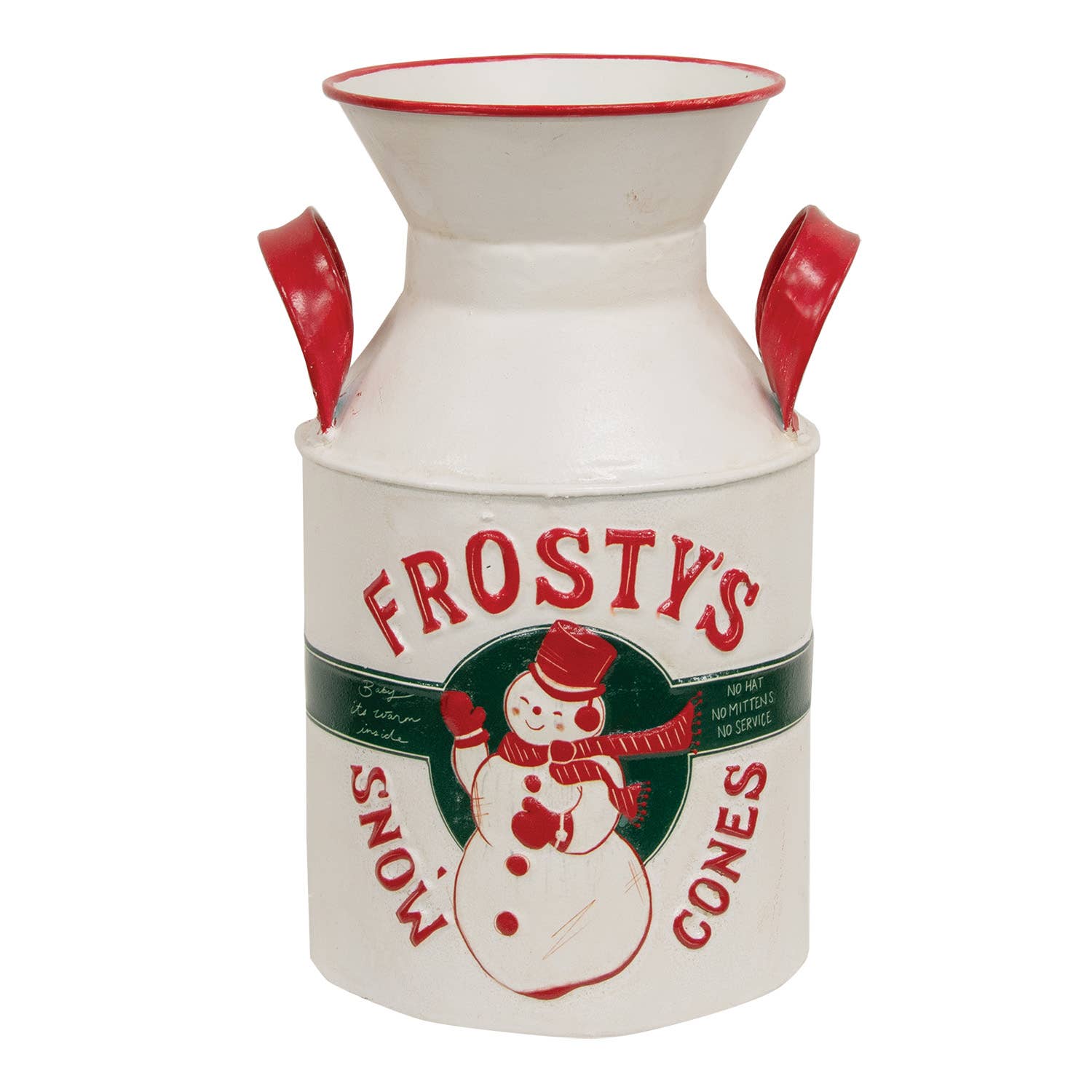 Frosty's Snow Cones Distressed Metal Milk Can