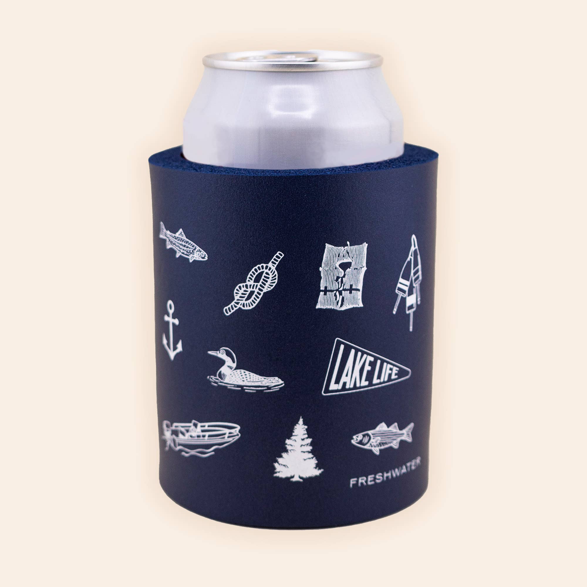 Lake Day Icons Thick Foam Koozie