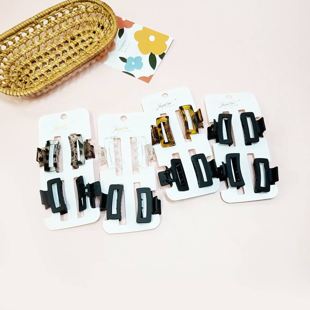 4 pcs Translucent and Matte Hair Claw Clip Set