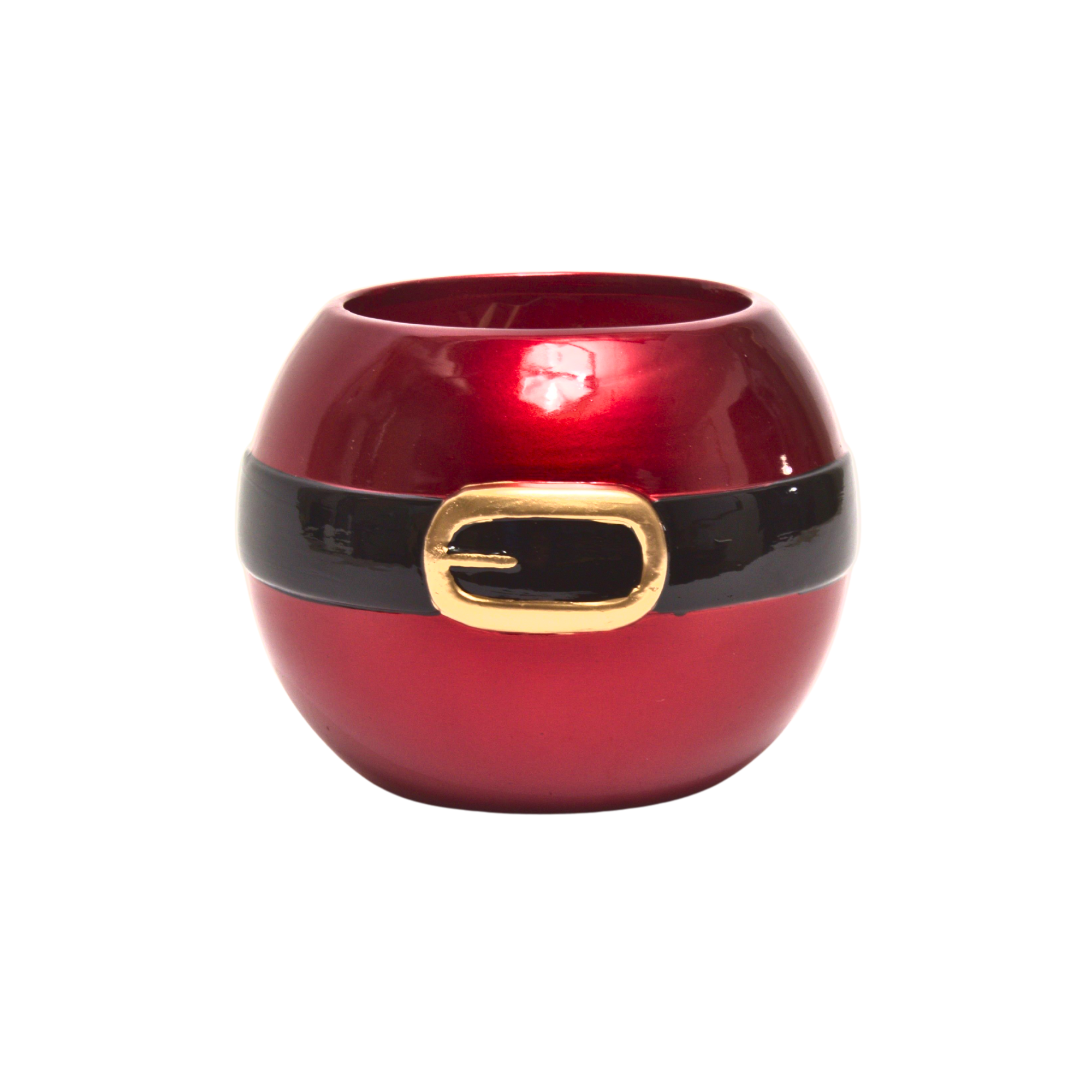 5.5"D Santa Belt Pot - Dolomite Ceramic