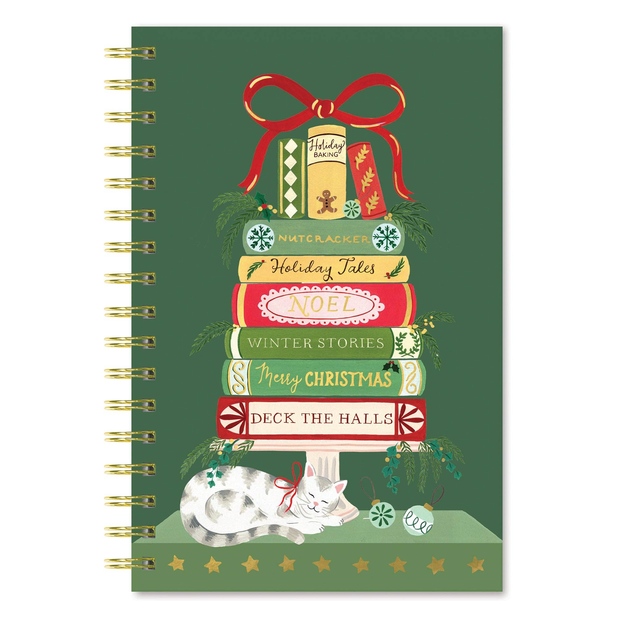 Bookish Christmas Medium Spiral Notebook