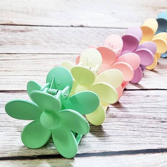 Matte Color Daisy Flower Hair Claw Clip