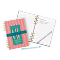 Load image into Gallery viewer, Cabana Stripes Harper Split-Spiral Notebook & Pen Set
