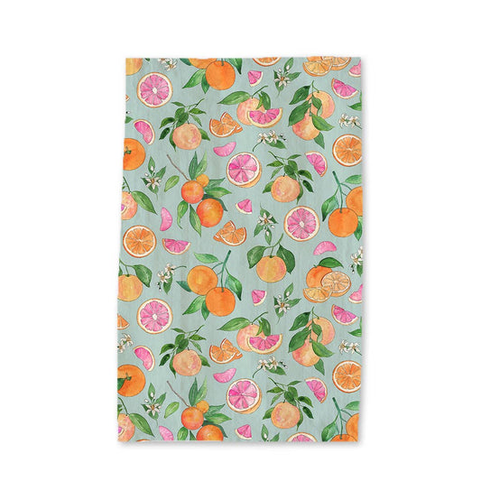 Grapefruit & Oranges Tea Towel   Summer Fruit Kitchen Decor