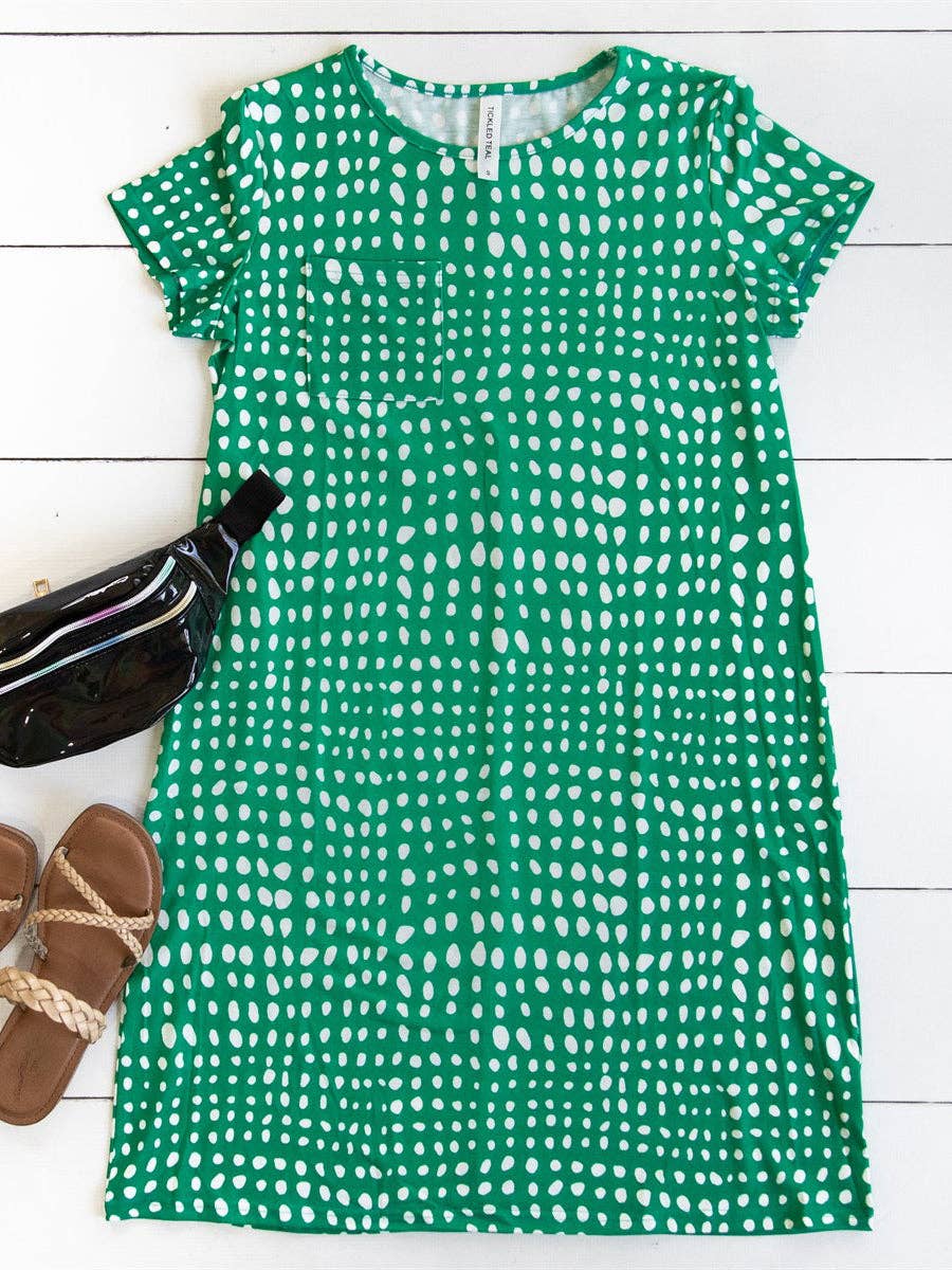 Dot Pattern Pocket Tee Dress