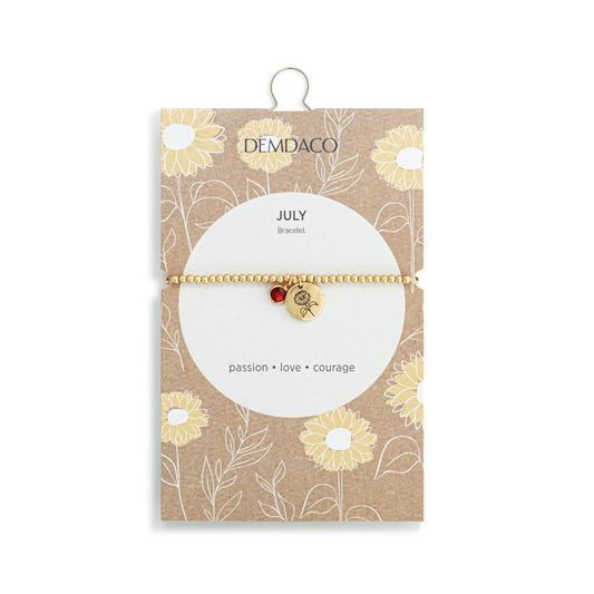 Birthstone Charm Bracelet - July