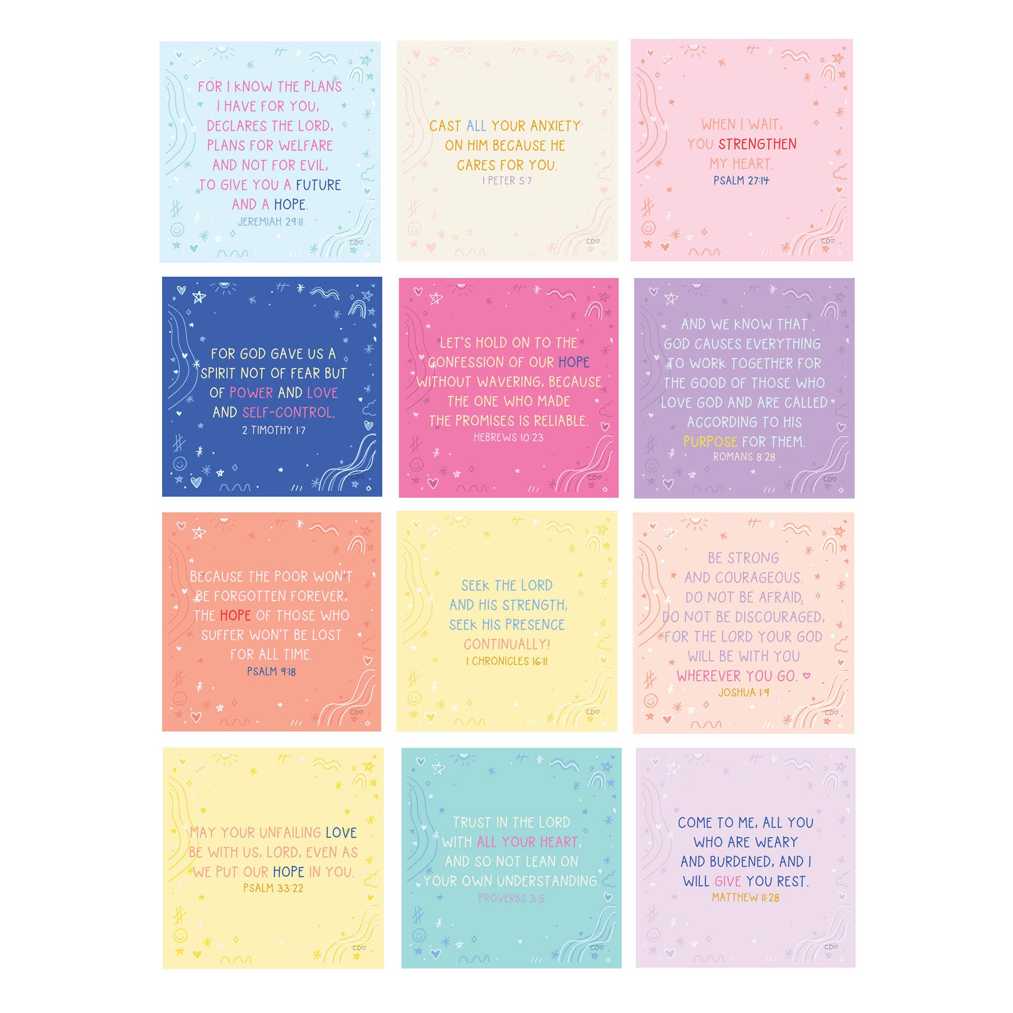 Verses for Hope – Bible Verse Card Set with Display Stand
