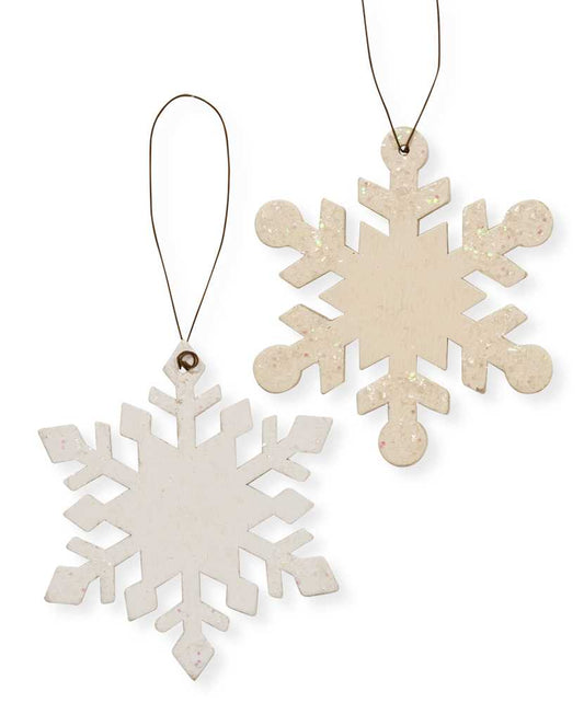 Wood Snowflake Christmas Ornament, 2 Assorted