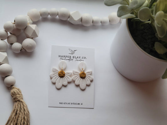 The Daisy Dangles- Polymer Clay Earrings
