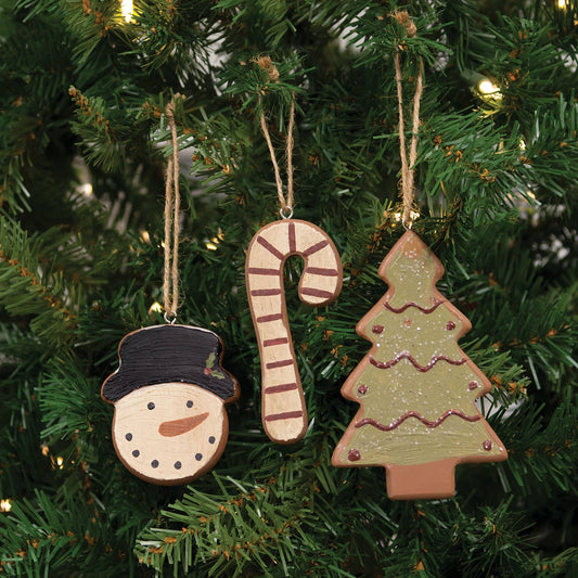 3/Set, Wooden Christmas Cookie Ornaments