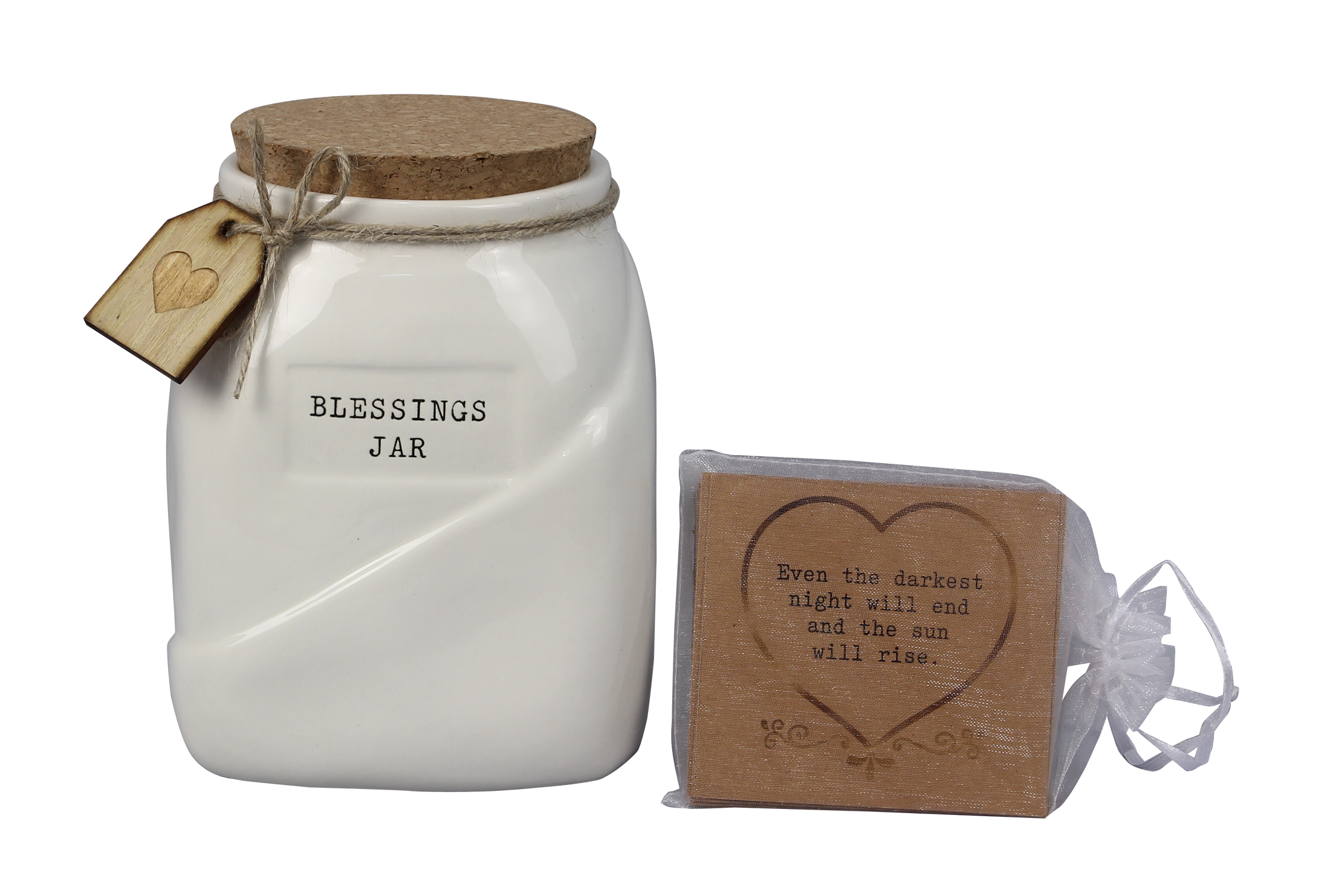 Ceramic Blessing Jar w/ cards