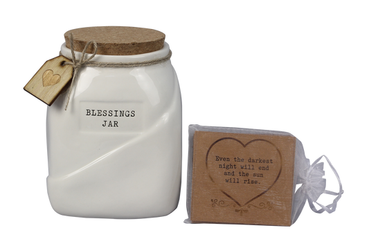 Ceramic Blessing Jar w/ cards