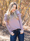 Load image into Gallery viewer, Aida Ruffle Shoulder Long Sleeve Top
