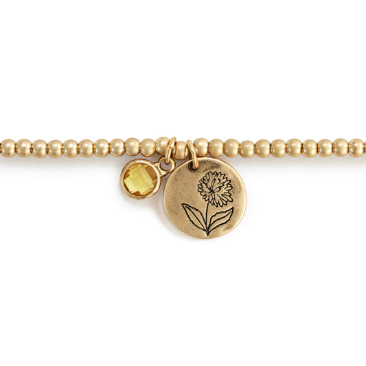 Birthstone Charm Bracelet - November