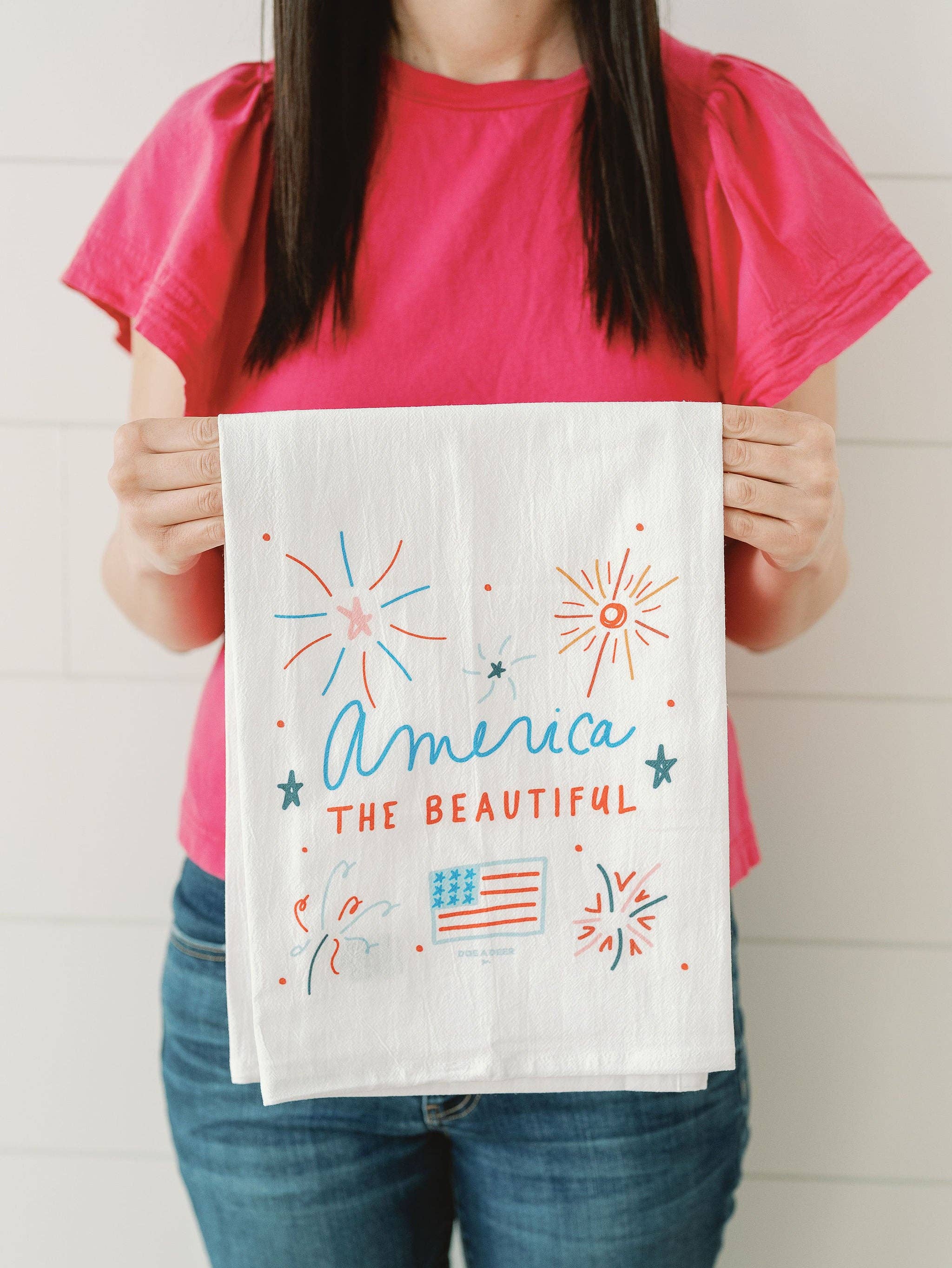 America The Beautiful Kitchen Tea Towel | 4th of July