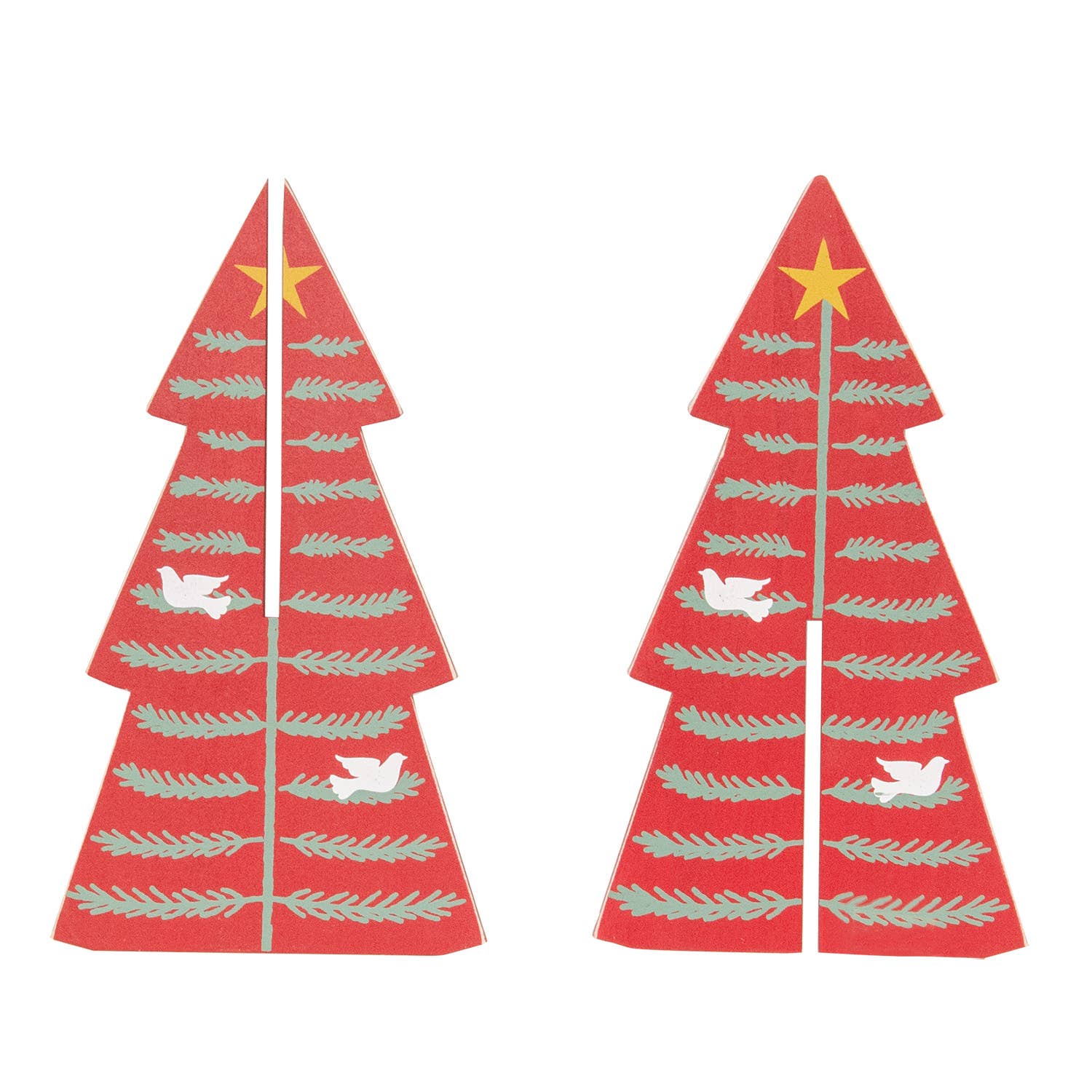 3/Set - Wooden Dimensional Yuletide Christmas Tree Sitters